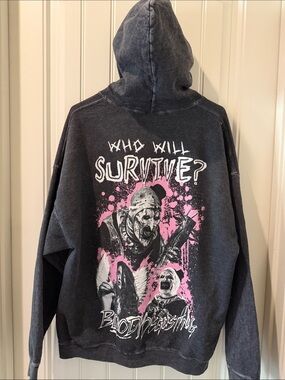 Terrifier X Bloody Disgusting Who Will Survive Horror Hoodie  Sz 2x